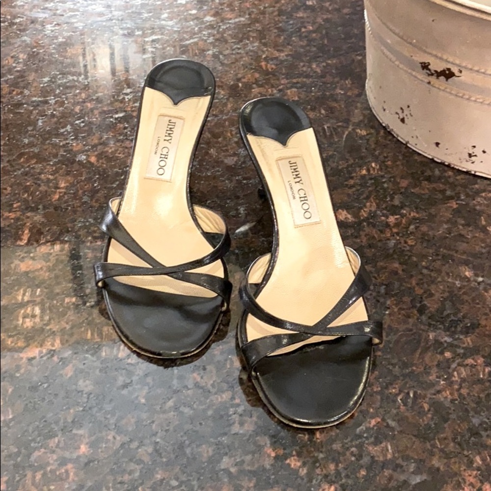 Jimmy Choo kitten heel mule sandals in black 39